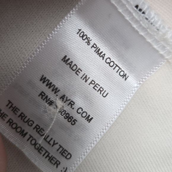 Ayr Serenity Now Cream Pima Cotton 90s Maxi Dress L Button Front Minimalist - Picture 8 of 11